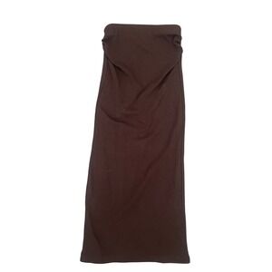 OGL Move Brown Fleece Lined Maxi Skirt XS NWT Minimalist Straight Pencil Skirt